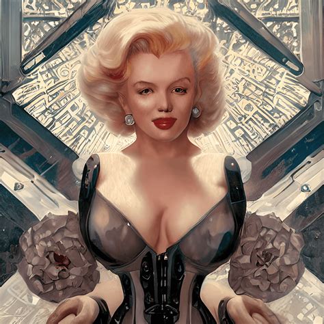 Portrait Of Marilyn Monroe Maiden Warhammer 40000 Cyberpunk Intricate