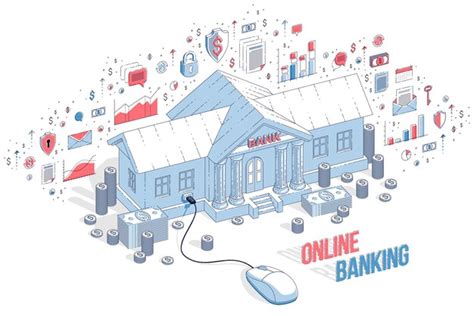 Concept De Banque En Ligne Bâtiment De Banque Avec Souris D ordinateur