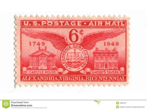 Old Postage Stamp From USA Six Cent Editorial Photography Image Of