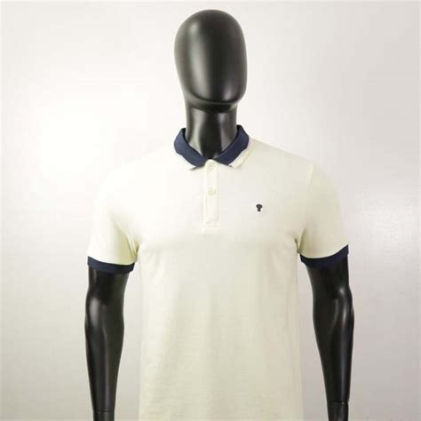 Collezione C2 Slim Fit 22rt1k018 Lt Yellow Pique Polo Shirt Wear Men Key Logo Filipino Made