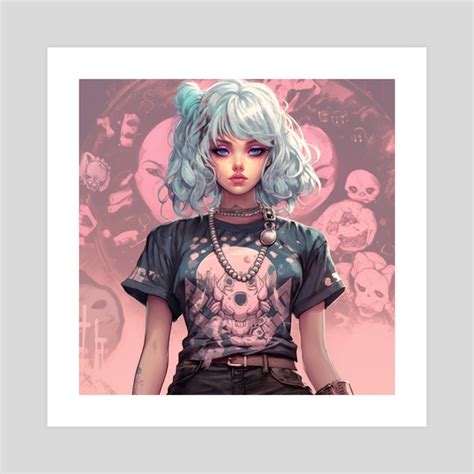 Pastel Goth Anime Girl, an art print by Andy Kah - INPRNT