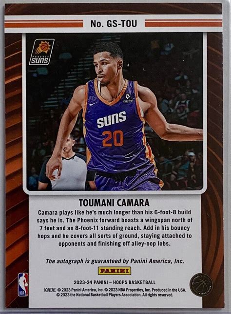 Panini Nba Hoops Great Significance Auto Gs Tou Toumani Camara