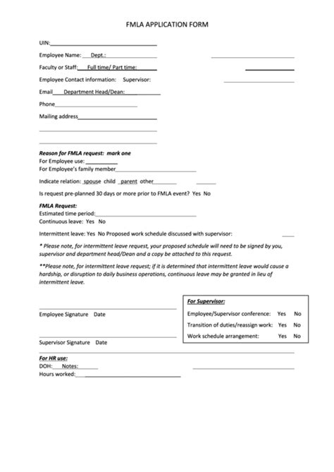 Printable Fmla Forms