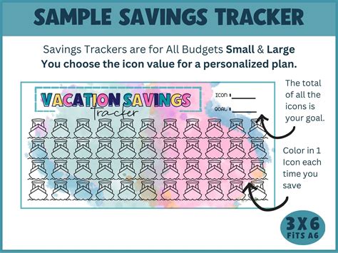 Vacation Mini Savings Challenge Printable Vacation Tracker Etsy