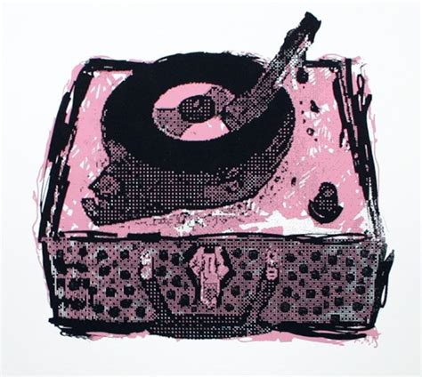 Record Player Art Print Hand Printed Etsy