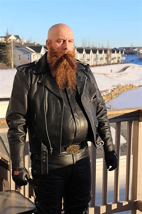 Cigar Smoking Hunks Bearded Leather Daddy Smokes For You