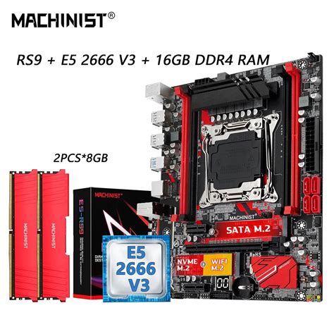 Machinist Conjunto De Placa Base E Rs X Con Cpu Xeon E V Lga