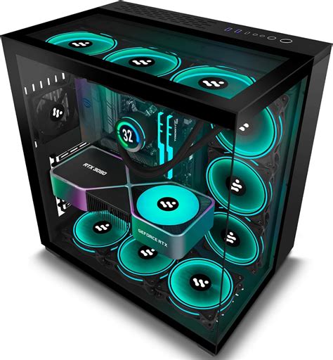 Winber Pc Case 7 Pwm Cases Fansargb Mid Tower Atx Gaming Computer Case With 3tempered Glass