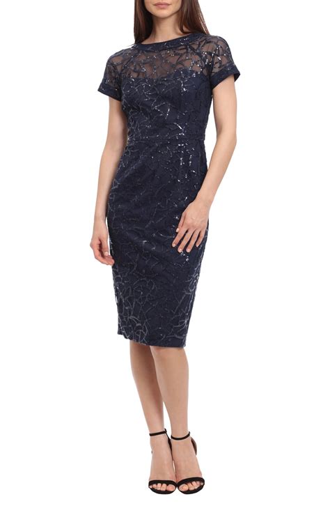 Maggy London Sequin Sheath Dress Astral Aura Editorialist