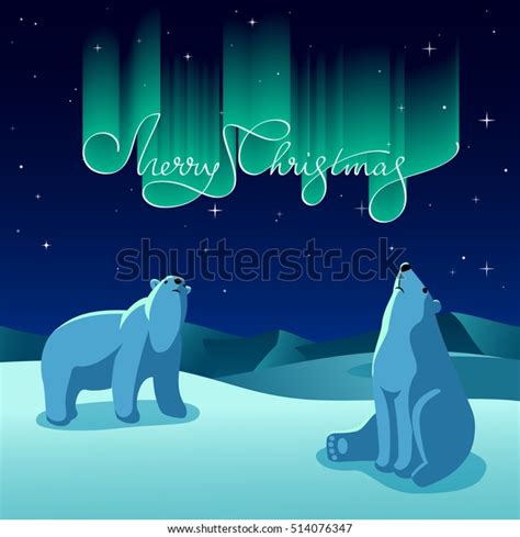 Vector Illustration Polar Bears Look Northern Stock Vector Royalty