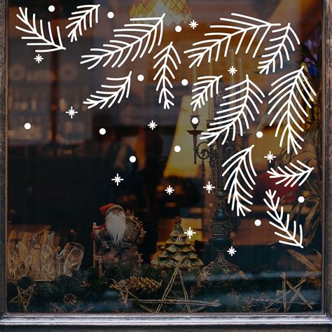 Christmas Corner Decorations Window Decal Shop Retail Window Display