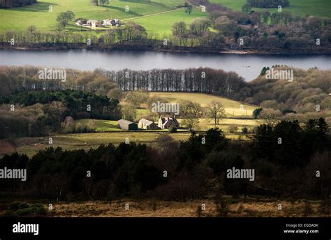 View of Rivington reservoir from Rivington Pike, near Bolton, Lancashire. Picture by Paul Heyes ...