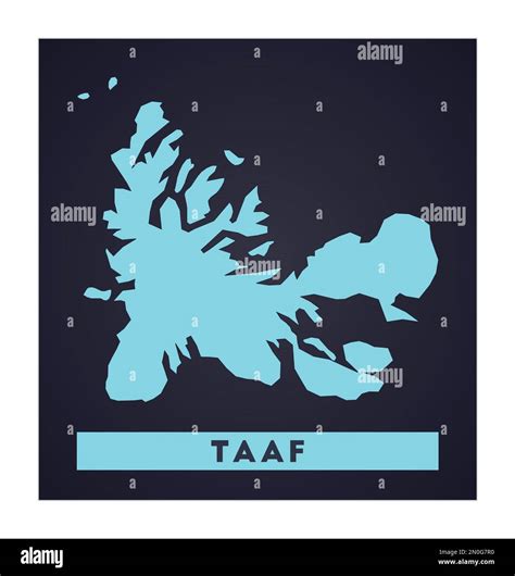 Taaf Map Country Poster With Regions Shape Of Taaf With Country Name