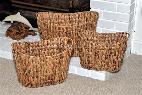 Water Hyacinth Basket Water Hyacinth Woven Basket Set Made In Vietnam