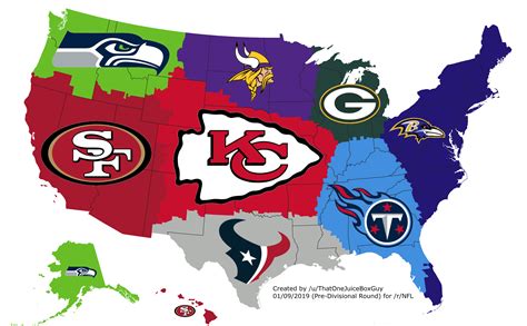 Divisional Round - /r/NFL Power Map (8 Teams Remain) : r/nfl