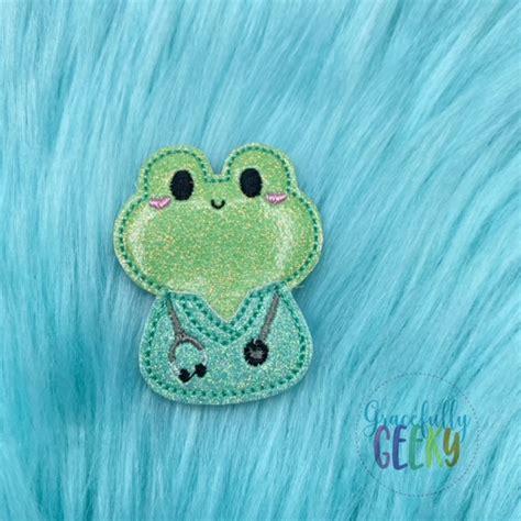 Nurse Frog Feltie Ith Embroidery Design 4x4 Hoop And Larger