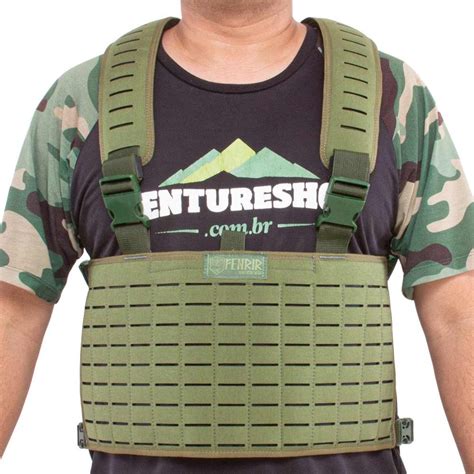 Colete Suspens Rio Para Airsoft Warfare Chest Rigs Laser Cut Verde