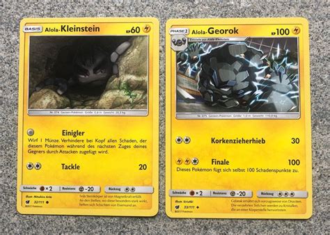 Pokémon Karten Alola Kleinstein Georok Kaufen auf Ricardo