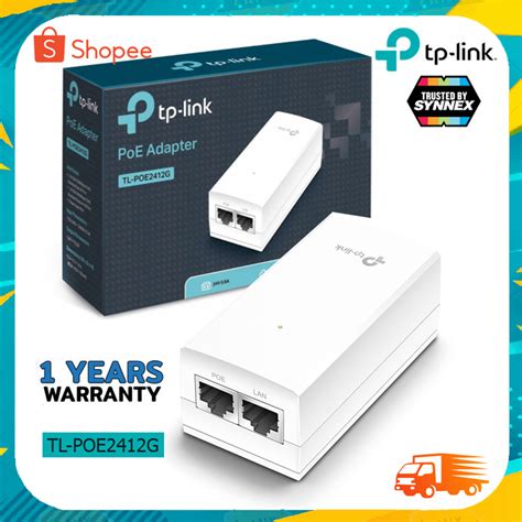 TP LINK TL POE2412G PoE Adapter 24V Passive PoE Supported Gigabit