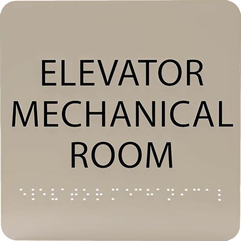 Ada Central Signs 6 X6 Elevator Mechanical Room Sign Ada Compliant