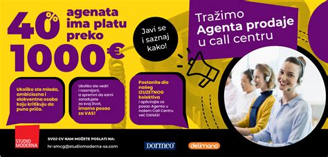 Tražite Posao Kao Agent Prodaje U Call Centru Mž Zaposlime