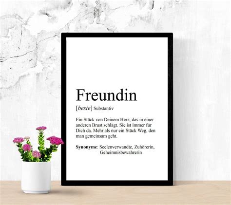 Poster A Freundin Definition Personalisierbar Print Geschenk Etsy