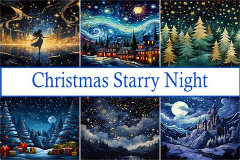 Christmas Starry Night Graphic by uchava · Creative Fabrica