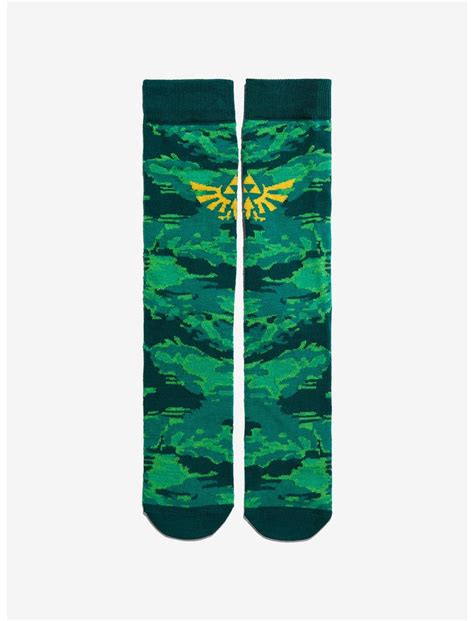 Nintendo The Legend Of Zelda Triforce Camo Socks Boxlunch