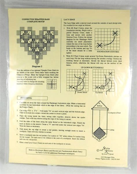 Stitching Kreation S 1995 Hardanger Heart S Desire Wall Ornament Banner