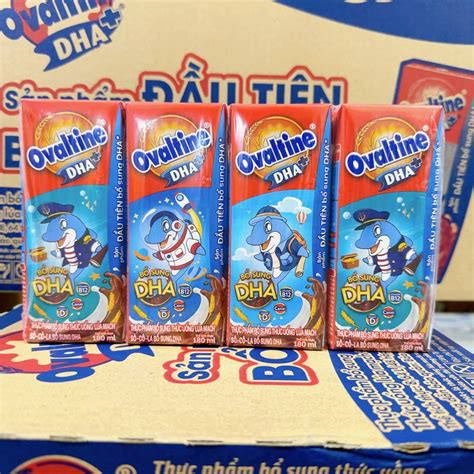 Sữa ovaltine lúa mạch bổ sung 2Xcanxi vị socola 110ml-180ml(lốc 4 hộp ...