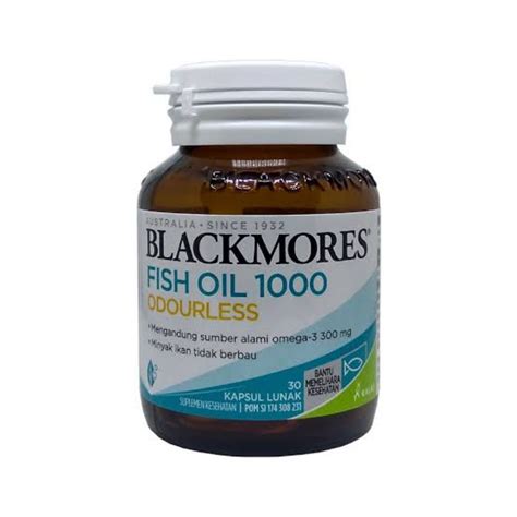 Jual Blackmores Fish Oil 1000 Odourless 30kapsul Omega 3 Memelihara