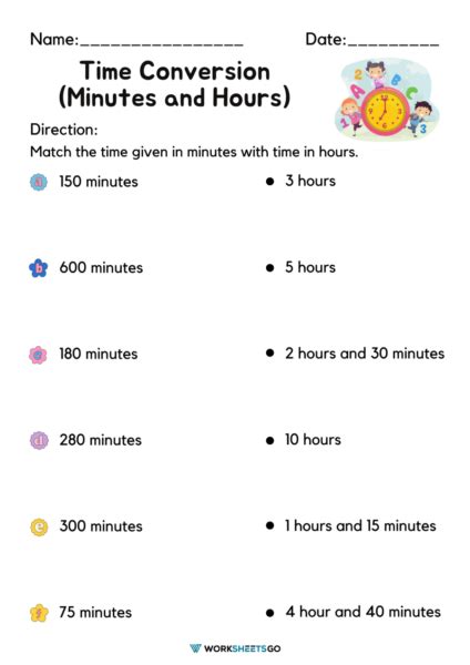 Time Conversion Minutes And Hours Worksheets Worksheetsgo