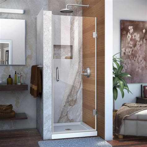 Angeles Home 28 28 3 16 In W X 72 In H Hinges Frameless Shower Door