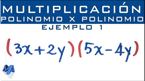 Multiplicación De Expresiones Algebraicas Polinomio Por Polinomio Ejemplo 1 Youtube