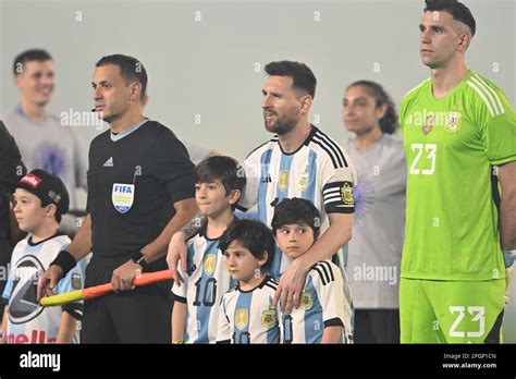 Buenos Aires Argentina 23th Mar 2023 Lionel Messi And Emiliano