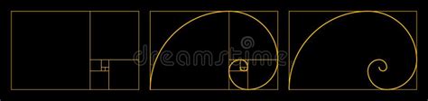 Golden Ratio Fibonacci Set Stock Vector Illustration Of Fibonacci