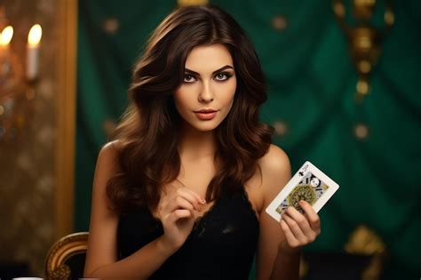 Premium AI Image The Alluring Brunette Unveiling Her Luck With Two