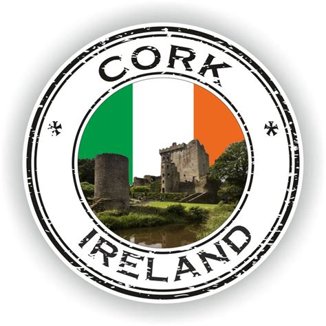 Ireland Cork Blarney Castle Seal Sticker Round Flag For Laptop Book