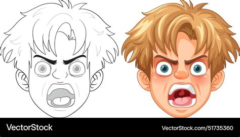 An angry boys face Royalty Free Vector Image - VectorStock