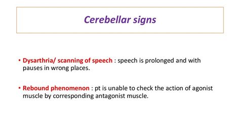 Cerebellar signs