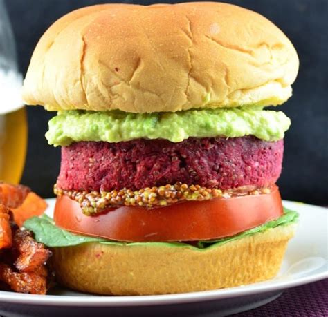 Delights Of Dijon — Beet Veggie Burger With Quinoa And Chickpeas