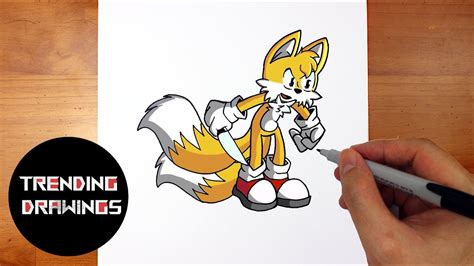 Cómo dibujar el personaje FNF MOD Tails Diary Easy paso a paso