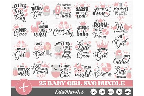 Baby SVG Bundle, Baby Girl Bundle, Baby svg, Girl SVG, PNG