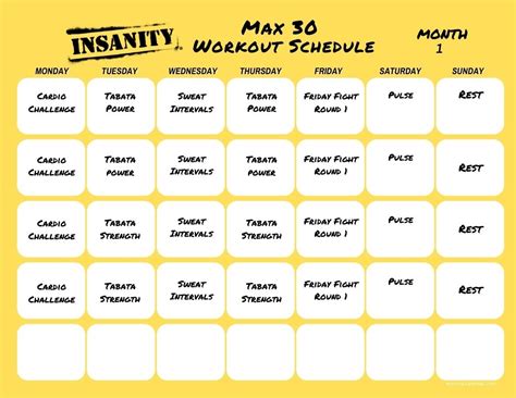 Insanity Workout Wall Chart Pdf EOUA Blog