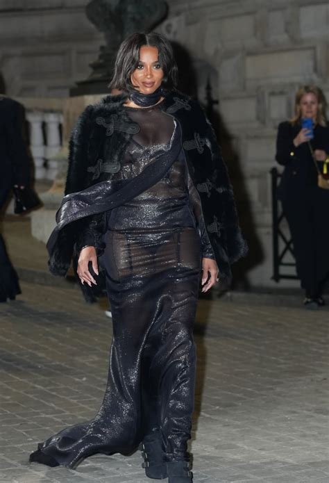 Ciara S Sheer Naked Dress At Paris Fashion Week POPSUGAR Fashion Photo 4