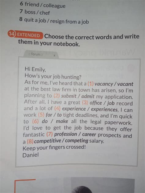 Choose The Correct Words And Write Them In Your Notebook Brainly Pl