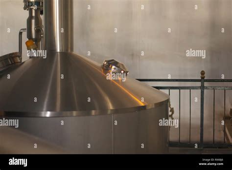 Brewery Stainless Steel Tanks Business Concept Brewed Beer Craft Beer