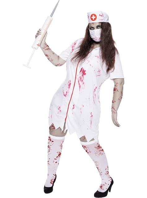 Costume Da Infermiera Zombie Da Donna Taglie Forti Consegna H