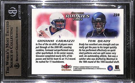 Lot Detail Tom Brady Skybox Rookie Card Graded Bgs Gem Mint