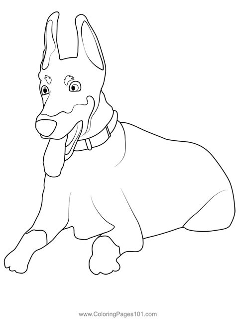 Doberman Dog Coloring Page For Kids Free Dog Printable Coloring Pages